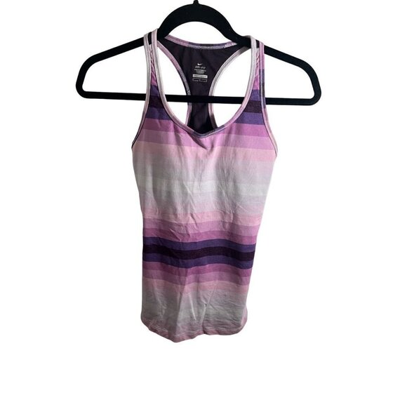 Nike Purple and white striped tank top size M - Picture 1 of 4